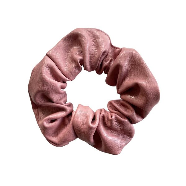 Culturesse Adelin Medium 9.5cm Leather Scrunchie Hair Tie Women's Accessory Plum