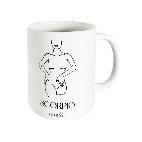 Culturesse She Is Scorpio Zodiac Ceramic Muse Mug Coffee Drink Cup White/Black
