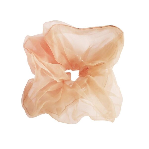 Culturesse Avery 16cm Oversized Satin Scrunchie Hair Tie Accessory Hazelnut