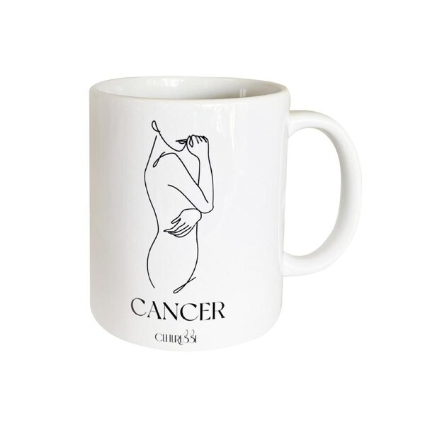 Culturesse She Is Cancer Zodiac Ceramic Muse Mug Coffee Drink Cup White/Black
