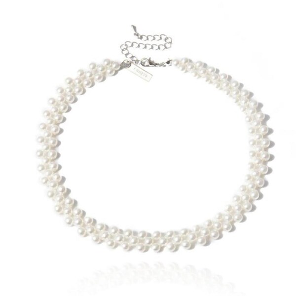 Culturesse Bambi Adjustable Fine Line Choker Fashion Stimulated Pearl Jewellery