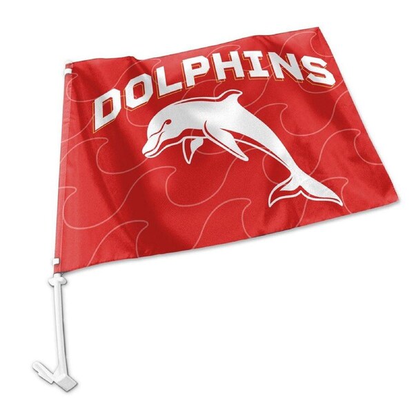 Dolphins NRL Clip on Window CAR Flag includes Pole