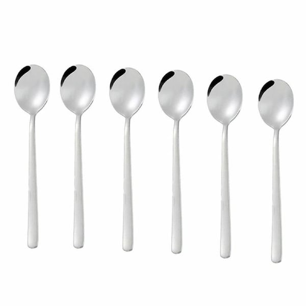 Stainless Steel Tea Spoons Long Handle Latte Ice Cream Sundae Coffee Spoon - 6pcs