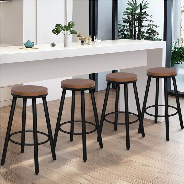4x ALFORDSON Bar Stools Vintage Industrial Black