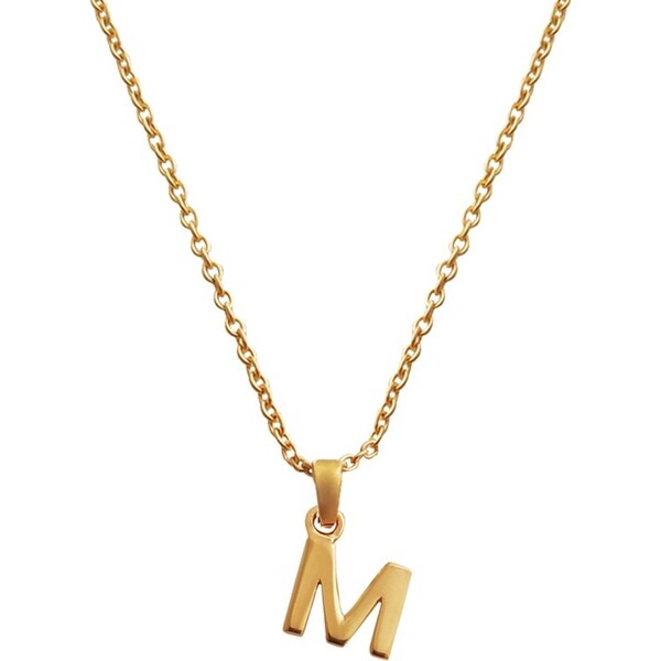 Culturesse 50cm Initial M Pendant 24K Gold Plated Necklace Fashion Jewellery