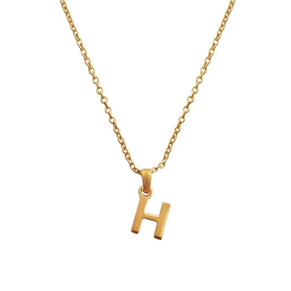 Culturesse 50cm Initial H Pendant 24K Gold Plated Necklace Fashion Jewellery