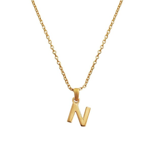 Culturesse 50cm Initial N Pendant 24K Gold Plated Necklace Fashion Jewellery