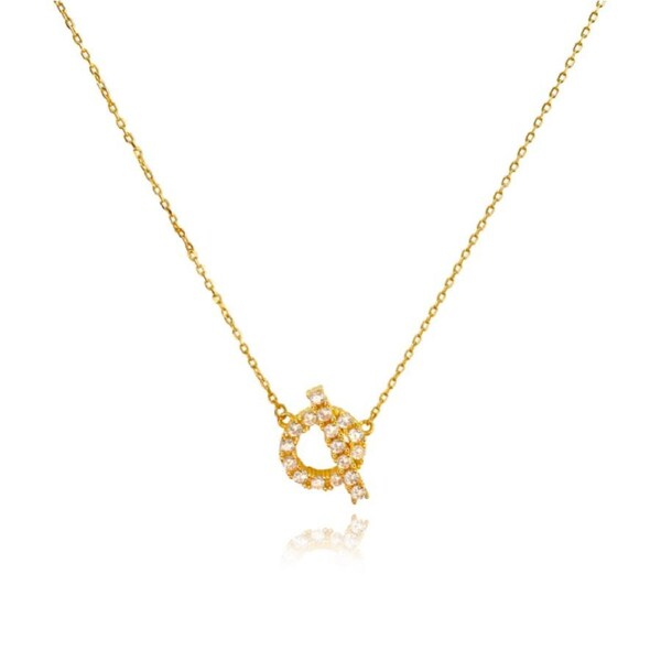 Culturesse Oaklyn 18K Gold Plating Austrian Zirconia Fashion Pendant Necklace