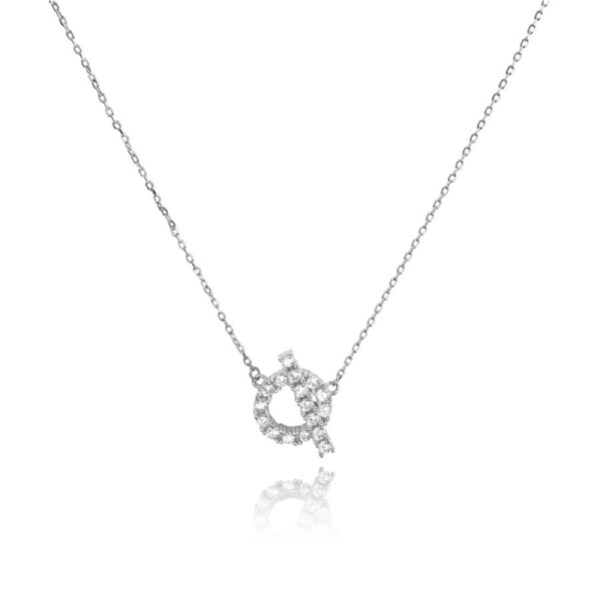 Culturesse Oaklyn Austrian Zirconia Sterling Silver Diamante Pendant Necklace