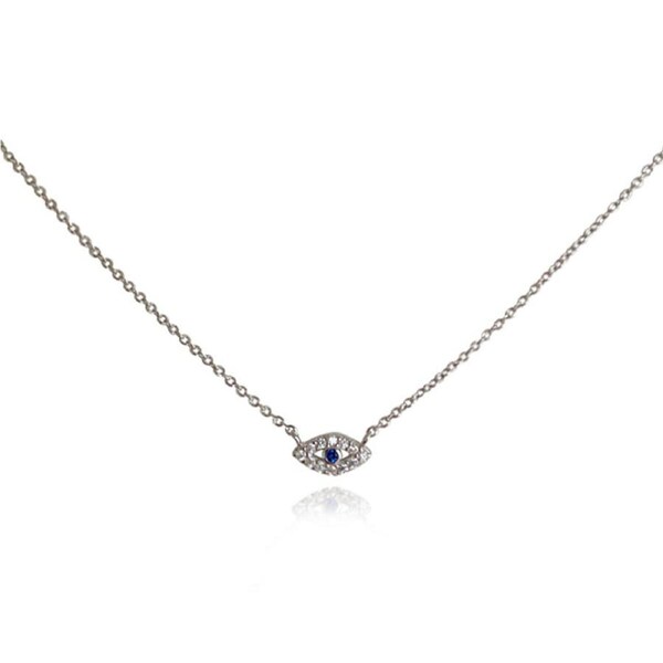 Culturesse Mridu Rhodium Plating Sterling Silver Austrian Zirconias Necklace