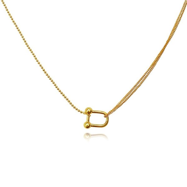 Culturesse Astra Dual Link 49cm Pendant Chain Necklace 18K Gold Plate Jewellery