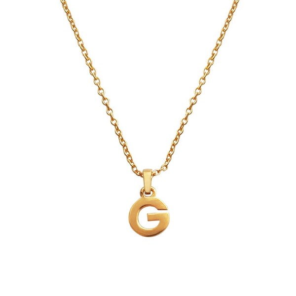 Culturesse 50cm Initial G Pendant 24K Gold Plated Necklace Fashion Jewellery