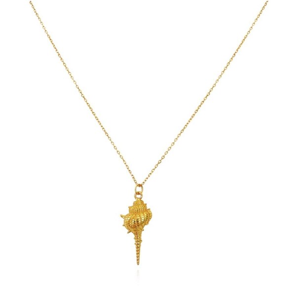 Culturesse Coralia Coastal Muse Shell Pendant Necklace 18K Gold Plate Jewellery