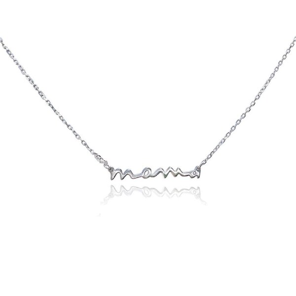 Culturesse Love You Mom Sterling Silver Fine Necklace Women's Fashion Jewellery