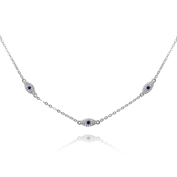 Culturesse Birdie Austrian Zirconias Sterling Silver Evil Eye Necklace Fashion