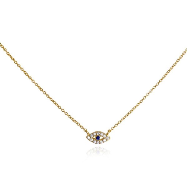 Culturesse Mridu 60cm Fine Evil Eye Pendant Necklace 18K Gold Plate Jewellery