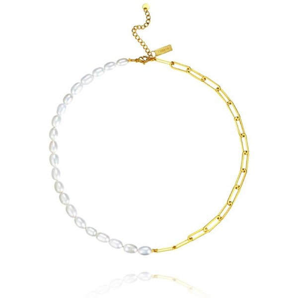 Culturesse Indira 45cm 18K Gold Plate Jewellery Freshwater Pearl Chain Necklace