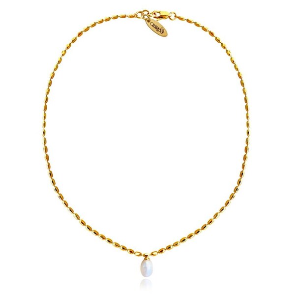 Culturesse Eliora Freshwater Pearl Pendant Necklace 18K Gold Plate Jewellery