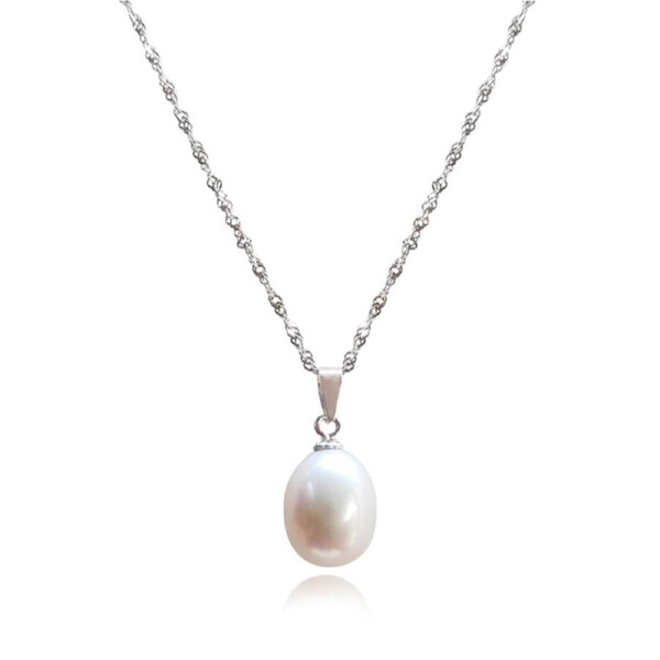 Culturesse Adalia Cultured Freshwater Pearl Sterling Silver Pendant Necklace