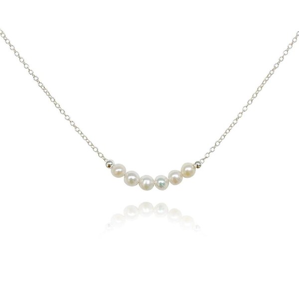Culturesse Coralie Natural Freshwater Pearls Sterling Silver Pendant Necklace