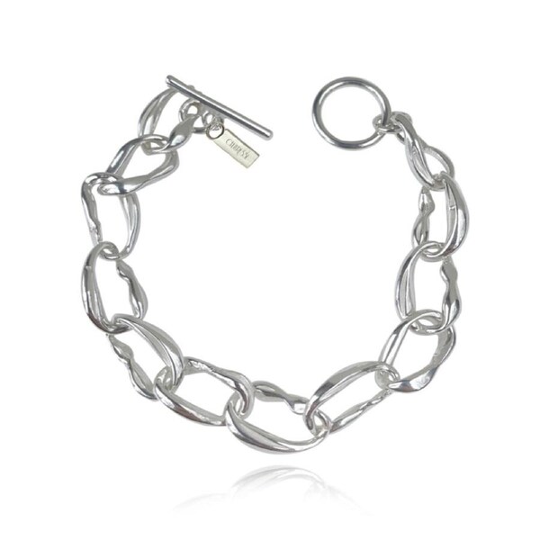 Culturesse Vairea Artsian Link Chain Bracelet Rhodium Plating Jewellery Silver