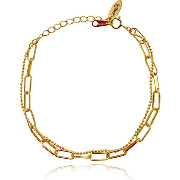 Culturesse Mabel Twin Line Adjustable Bracelet 18K Gold Plating Jewellery
