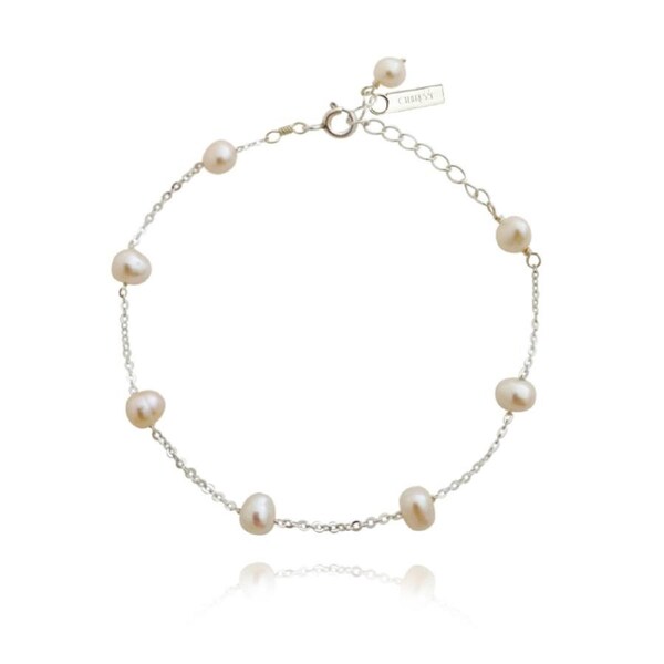 Culturesse Chaya 23cm Adjustable Pearl Bracelet Sterling Silver Jewellery
