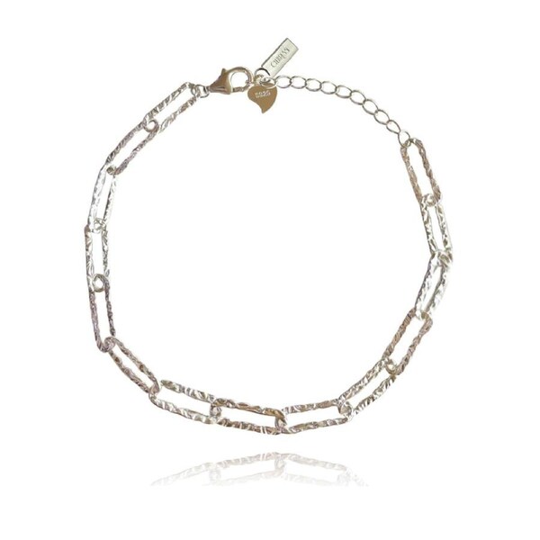 Culturesse Blanc 19cm Minimalist Chain Bracelet Rhodium Plating Jewellery Silver