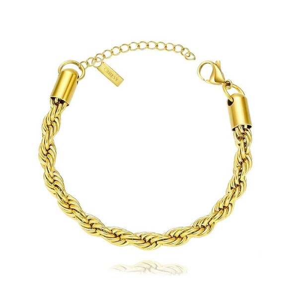 Culturesse Belina 21cm Adjustable Twisted Bracelet 18K Gold Plating Jewellery