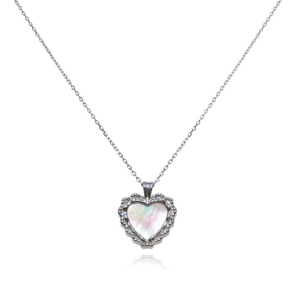 Culturesse Charme 50cm Mother of Pearl Rhodium Plating Natural Pendant Necklace