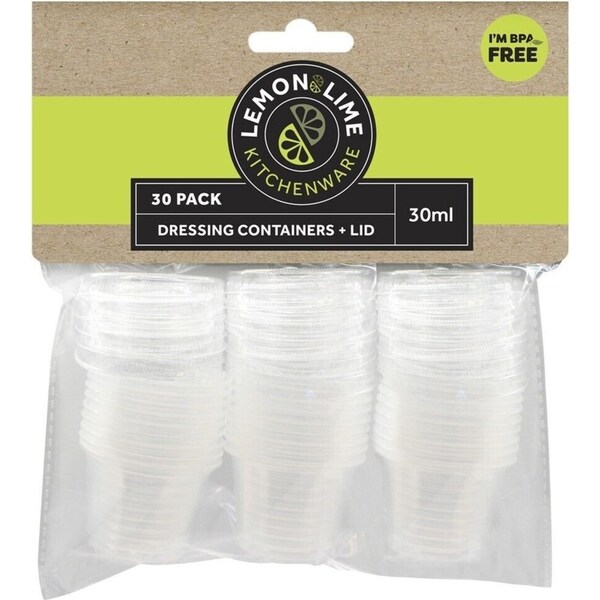 300PCS L&L 30ML Dressing Containers & Lids Mini Plastic Sauce Condiment Storage