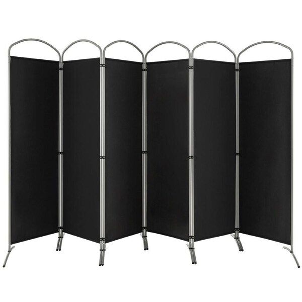 Giantex 6-Panel Room Divider Screen Folding Privacy Screen Wall Partition Stand Home Office Black