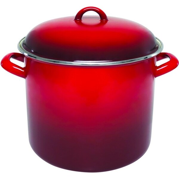 Chasseur Stock Pot Enamel On Steel Medium 24cm / 8.2L Red