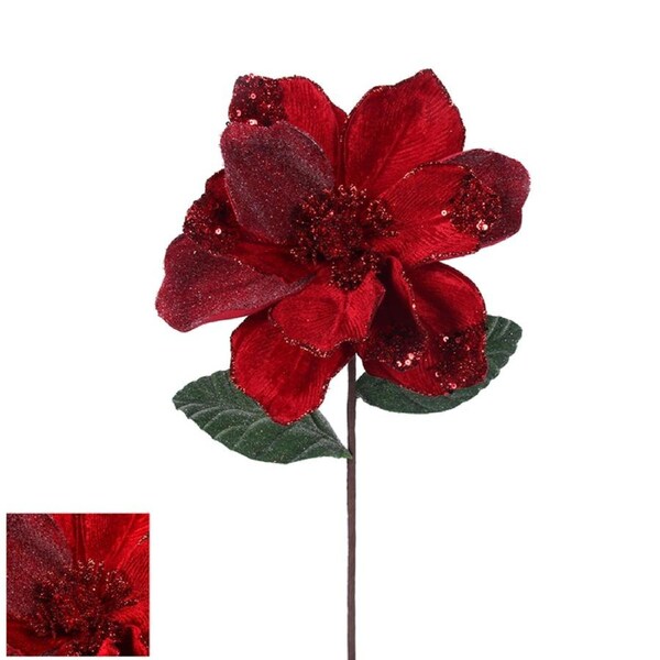 Red Magnolia 23cm with Stem 45cm