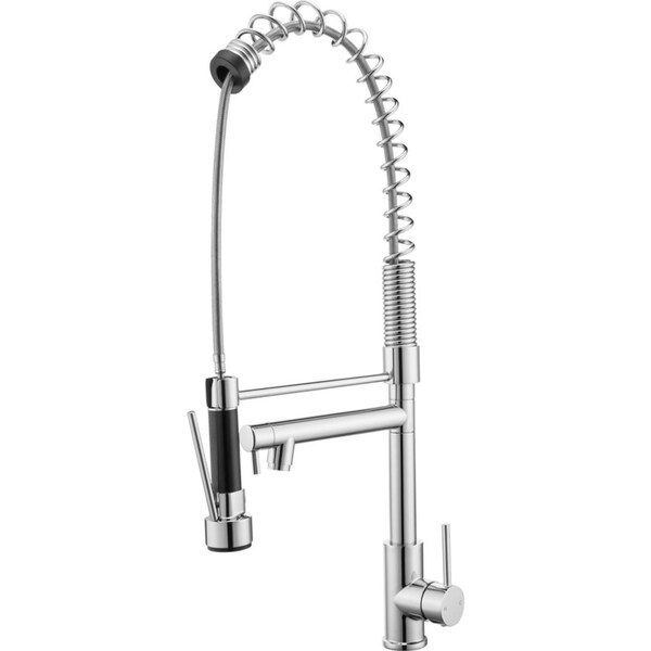 ACA Kitchen Taps Kitchen Sink Mixer Tap Brass Swivel Spring Two Spout Basin Faucet Silver WELS