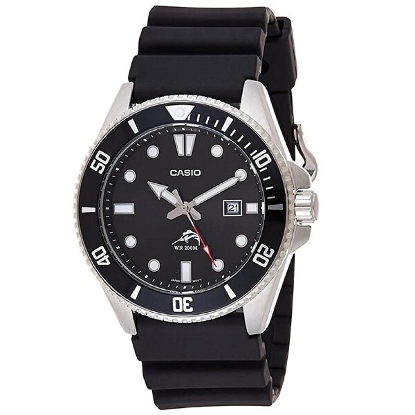 Casio Duro Marlin Silver/Black Men's 200m Analog Divers Watch MDV-106-1A