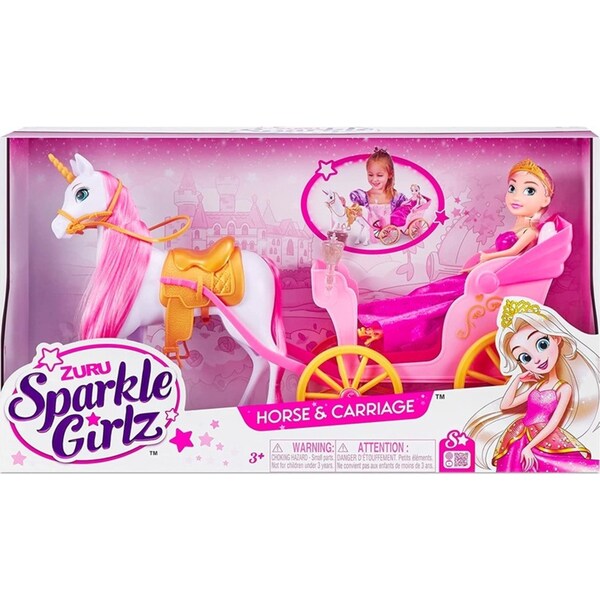 Zuru Sparkle Girlz Princess Fashion Doll w/Horse & Carriage Kids Play Toy 3+