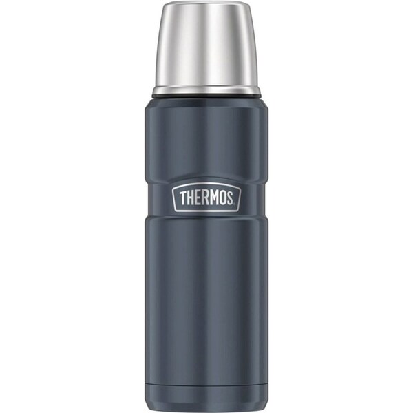 Thermos 470ml King Vacuum Insulated Double Walled Hot/Cold Bottle Slate Steel