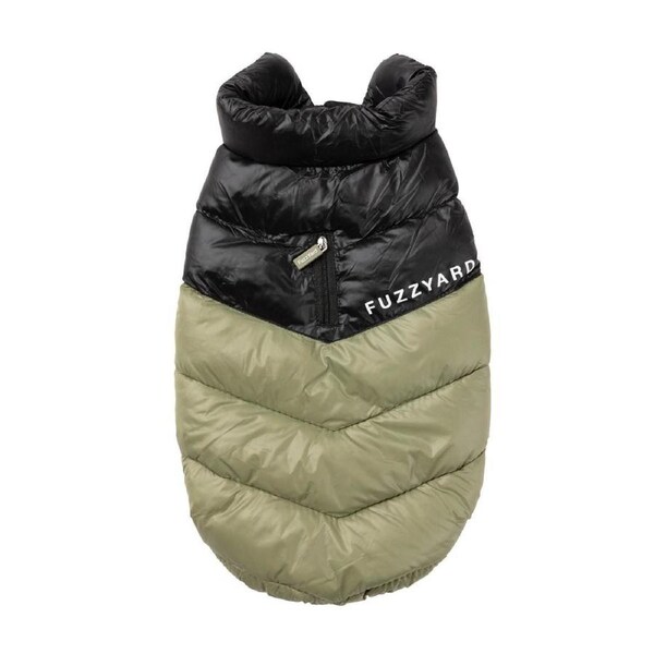 South Harlem Olive Size 2 30 to 33cm Long Dog Jacket Coat by Fuzzyard