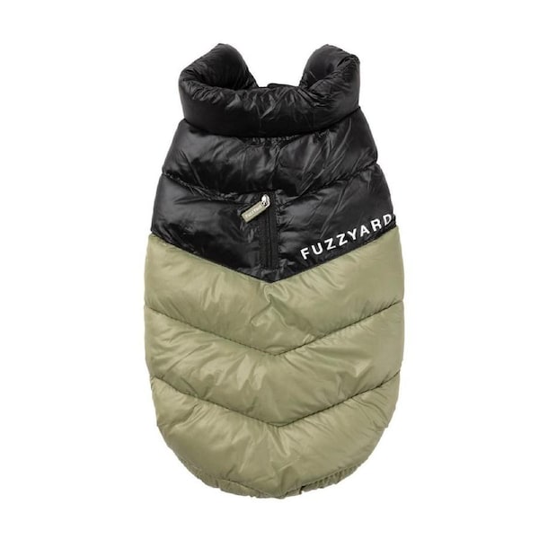 South Harlem Olive Size 6 59 to 62cm Long Dog Jacket Coat by Fuzzyard