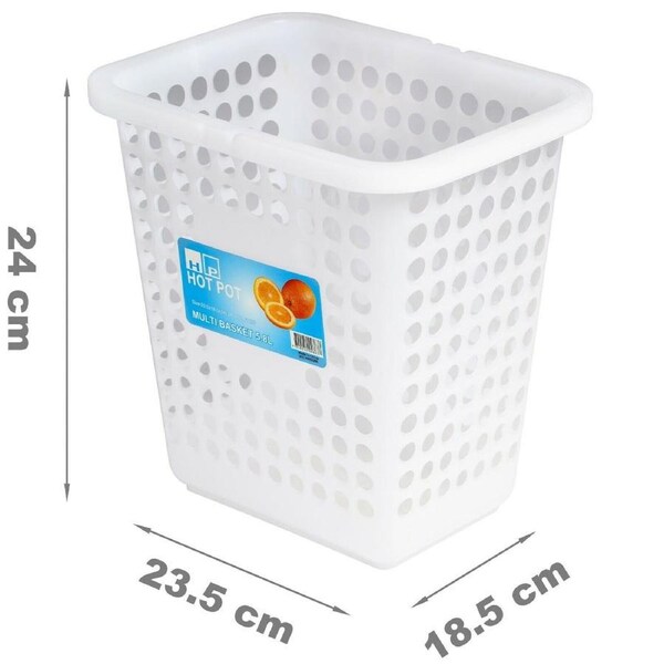 2x Plastic Basket 5.8L w Handle Storage Laundry Hamper Caddy Container Small