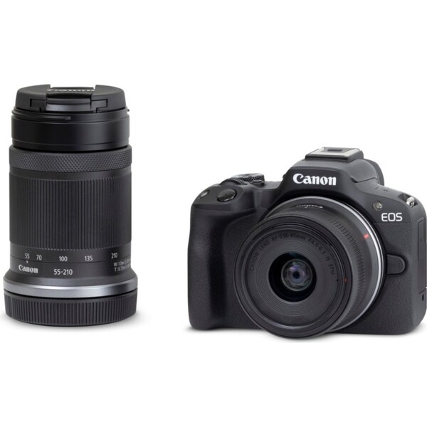 Canon EOS R50 Body w/RF-S 18- 45STM & RF-S 55-210IS STM Lens Mirrorless Camera