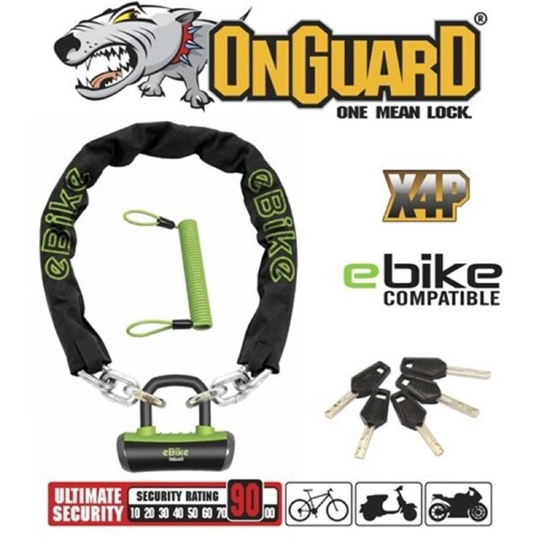 OnGuard Mastiff EBike Series Keyed Chain-Lock - 110cm x 12cm