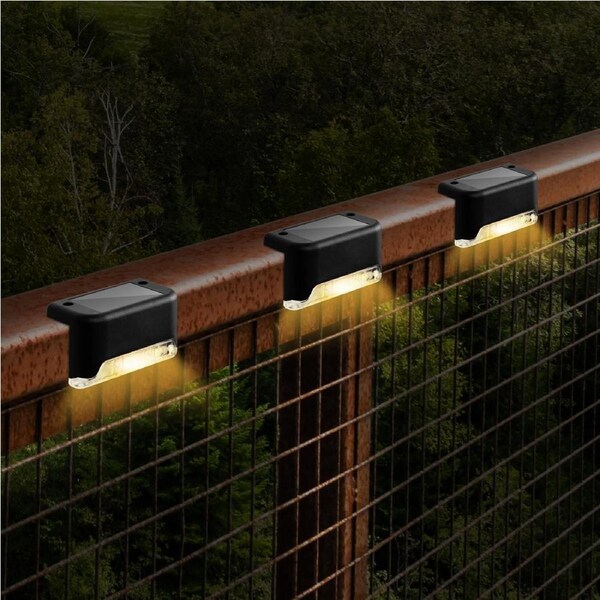 Advwin Solar Deck Lights 16 Pack Outdoor Solar Step Stair Fence Lights Warm Light