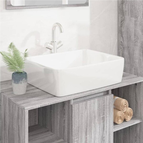 Wash Basin White 48x37x13 cm Ceramic Rectangle vidaXL