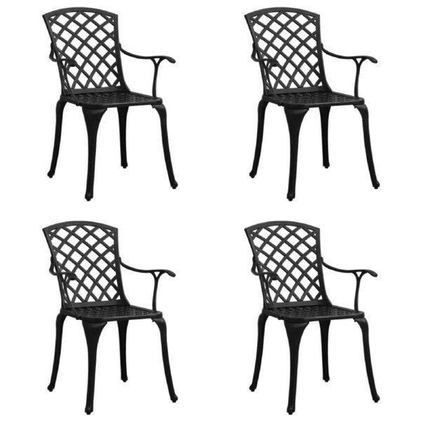Garden Chairs 4 pcs Cast Aluminium Black vidaXL