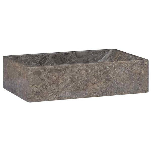 Sink 45x30x12 cm Marble High Gloss Grey vidaXL