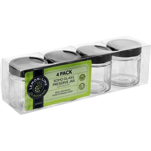 20 x Glass Conserve Jar 125ML Screw Top Honey Jam Lolly Storage Preserving Jars