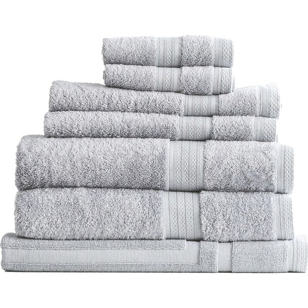 7pc Renee Taylor Stella 650GSM Bamboo Cotton Bath/Hand/Face Towel Set Silver