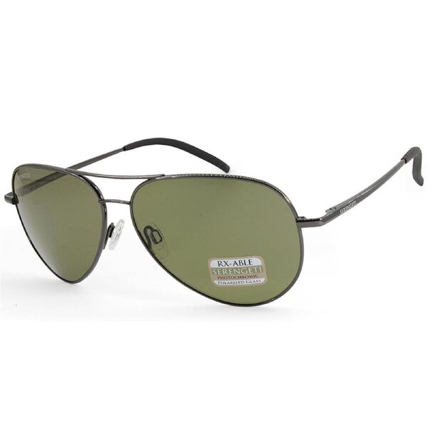 Serengeti Carrara Shiny Gunmetal/Green 555nm Polarised Men's Sunglasses 8294